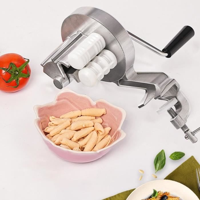 Machine Manuelle Cavatelli & Macaronis – Presse à Pâtes à Manivelle Portable, Fabrication Pâtes Fraîches Maison Facile