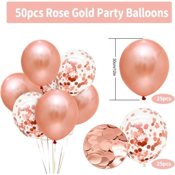 Ballon Anniversaire Confettis Convient pour la Decoration Anniversaire Rose  Gold - Cdiscount Maison