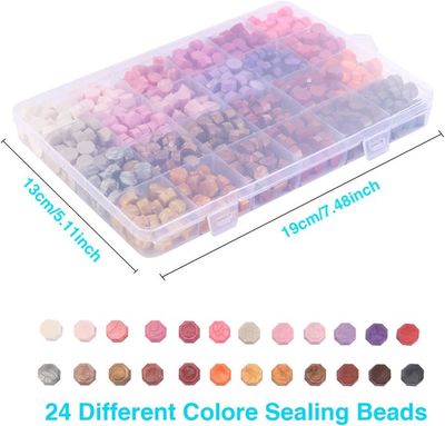 Perles De Cire à Cacheter Octogonales - Lot De 200 - Multi-couleurs (bleu D'eau) Pour Invitations, Cartes, Emballages - 6