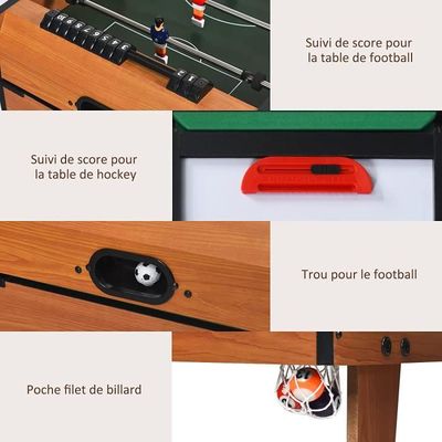GOPLUS 12-en-1 Table Babyfoot,Table De Jeux Multifonctions Avec Baby-Foot, Billard, Tennis De Table, Hockey, Bowling, Shuffleboard, Et Plus Encore, Pour Enfants Et Adultes 121 X 105 X 90,5