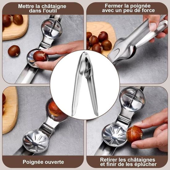 Pince à châtaignier en métal multifonction pour ouvrir les châtaignes Pince à châtaignier en métal multifonction pour ouvrir les châtaignes
