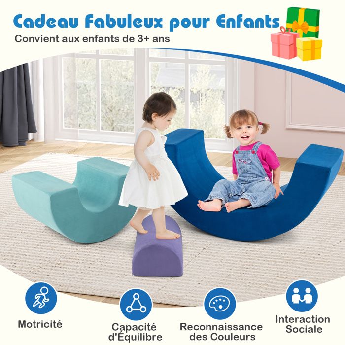 Parcours motricité bébé 6PCS. module motricité bébé en mousse EPE avec housse en revêtement synthétique. blocs mousse de construct - Sport