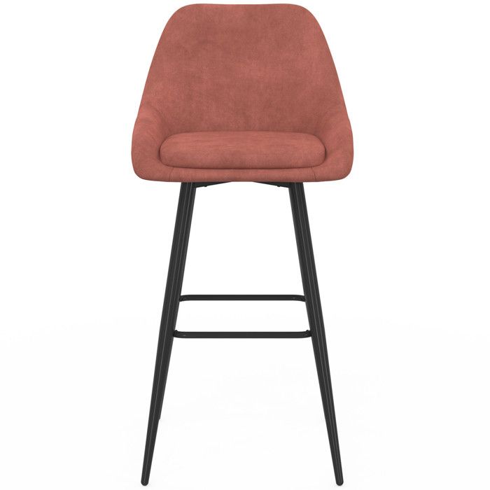 AMORY - Lot de 2 tabourets de bar en velours côtelé coloris crème | Leroy Merlin