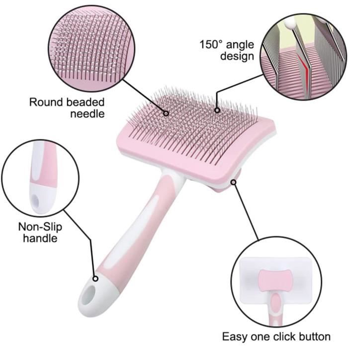 Brosse Démêlante Pour Chien & Chat - Anti-poils Morts, Poils Longs Ou Courts | Toilettage Facile Et Confortable