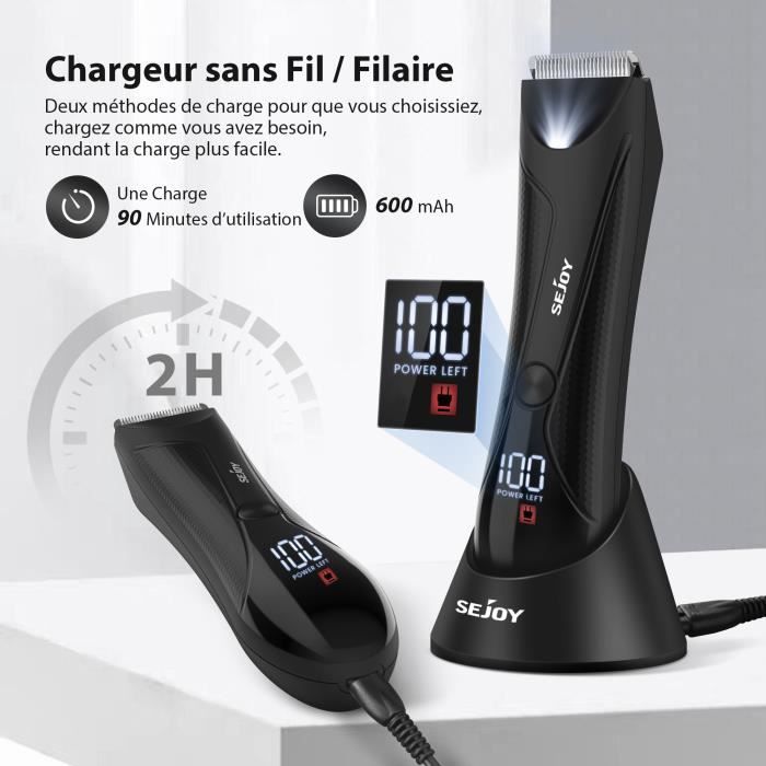 Tondeuse Barbe Et Cheveux USB Rechargeable Sans Fil - Lame En T - Imperméable - Modèle K11S+I3F