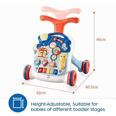 3 en 1Jouet Premier Age Bureau Bebe Trotteur Bebe Reglable en Hauteur Porteur Bebe Multifonctionnel avec Lumieres Musique et Son Cdiscount Maison