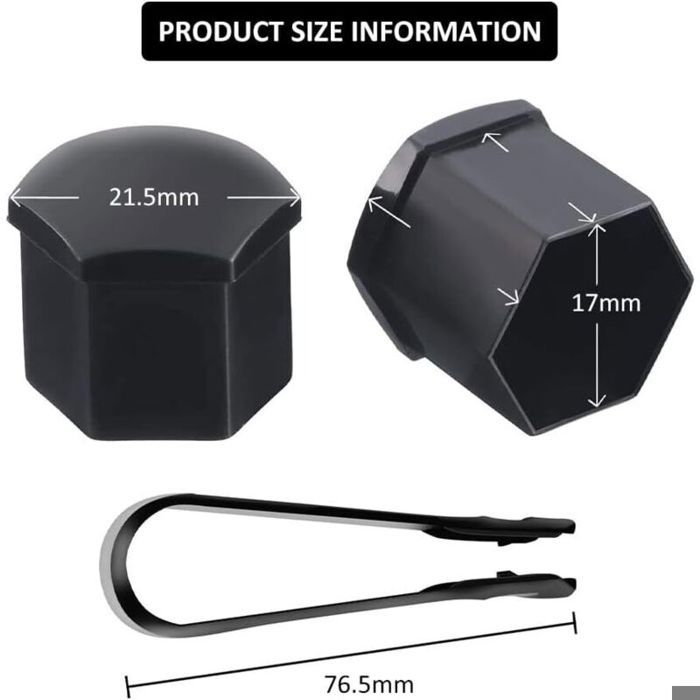 Cache Ecrou 17 mm, 20 Pièces 17mm Boulon Ecrou Couvre, Capuchons ...