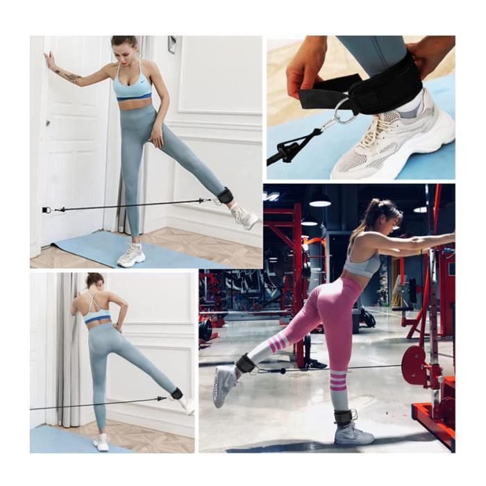 Sangle De Cheville Avec Bandes De Résistance Double Anneau D - Pour Musculation Jambes Et Fessiers
