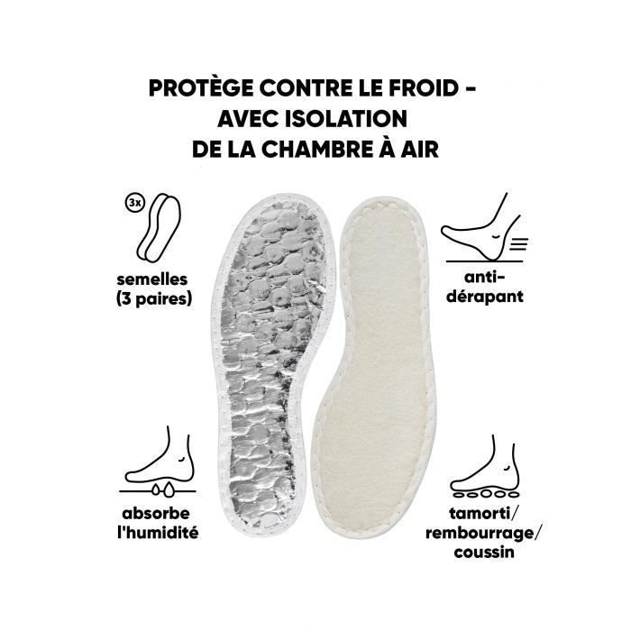 Semelles Thermiques BAMA ALU THERM Pour Chaussures - Garde Les Pieds Au Chaud En Hiver - Taille Unique