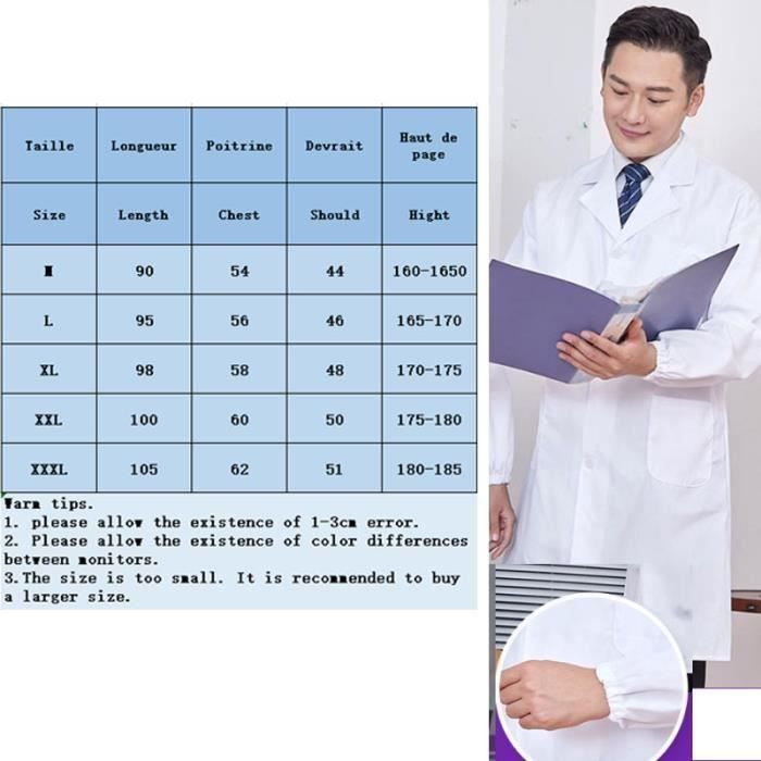 Nanxson Blouse Blanche Médicale Blouse De Travail En Chimie Laboratoire