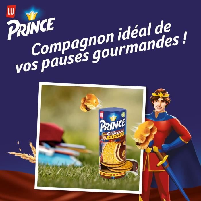 Prince De Lu 24 Paquets de Biscuits Fourrés Goût Chocolat Au Blé Complet (2x12x300g
