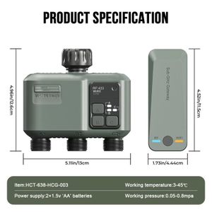 Johgee Programmateur Arrosage 3 Voies Laiton - Minuteur Automatique Avec Retard Pluie Et Mode Manuel Pour Jardin