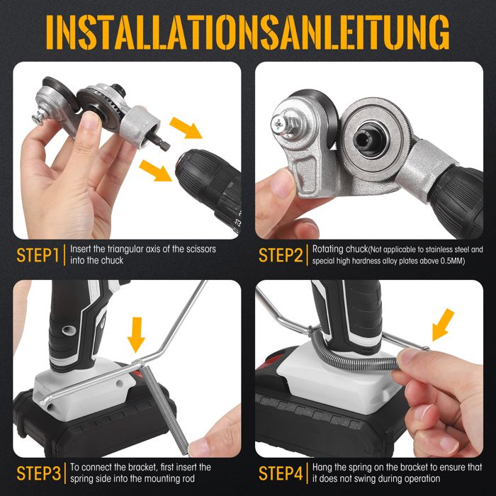 Grignoteuse électrique Pour Perceuse - Coupe Tôle Métallique Fer Acier Cuivre Jusqu'à 1.2mm - Accessoire Bricolage