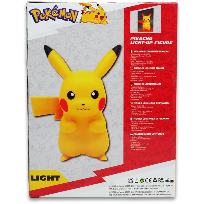 TEKNOFUN 811408 Figurine Lumineuse Ronflex Pikachu endormi 25cm, Vinyle, 1 W, Bleu, Blanc