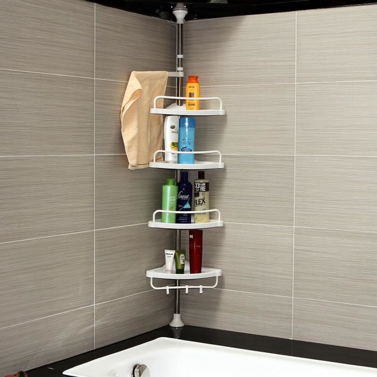 Kouan Etagere D Angle Telescopique Salle De Bains 120 300 Cm Avec
