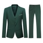 Allthemen Costumes Hommes 3 Pièces Mariage Un Bouton Slim Fit Vests de Smoking Couleur Pure FormelVert