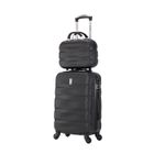 CELIMS FRANCE Valise Cabine 55x35x25cm avec Vanity | Valise CELIMS AeroWave | Ultra-léger | ABS | Cadenas | 4 Roues 360 | Noir