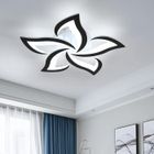 DARMOWADE Plafonnier LED Moderne,60W 6000K Moderne Créatif Pétales pour Salon, Chambre à Coucher, Lumière Blanc Froide Noir