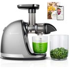 AMZCHEF Extracteur de Jus de Fruits et Légumes Automatique avec 2 Tasses et Brosse, Jus Frais et Santé, sans BPA