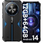 FOSSiBOT F105 Smartphone Robuste 6.74” HD+, 12Go + 64Go, 10300mAh, 20MP, Android 14, Téléphone de Chantier GPS 4G Double SIM, Bleu
