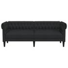 Canapé Chesterfield - MOTHINESSTO - 3 places - Tissu noir - Style classique - Confort moelleux