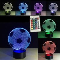 Veilleuses en forme de ballon de Football 3D, lampe LED à 7 couleurs changeantes pour les Fans de Football, cadeaux pour décoration