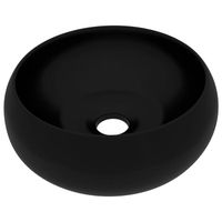 Lavabo vasque salle de bain rond de luxe diametre 40 cm ceramique noir mat