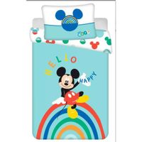 Parure de lit enfant Disney Mickey (petite) 100×135 cm, 40×60 cm, Parure de lit bébé arc en ciel Mickey