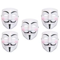 Lot de 5 Masque V vendetta Anonymous anonyme  horreur diable fantôme déguisement HALLOWEEN COSPLAY (Alsino Mas-05 ) a sangle