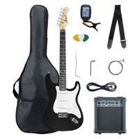 Pack Guitare électrique Noir -  McGrey Rockit  - Guitare électrique Kit Complet Amplificateur de 10 W, Housse, Accordeur et Sangle