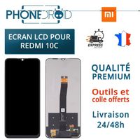 Écran complet LCD + Tactile Xiaomi Redmi 10C Black + Outils, stock en France