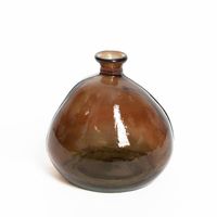 Vase Verre Recyclé 18 x 18 Forme Boule Transparent Brun  x 18 cm