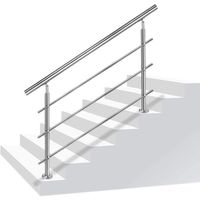 UISEBRT Rampe Escalier Acier Inoxydable avec 3 Tiges 160cm Main Courante pour Escalier Balustrade Balcon 