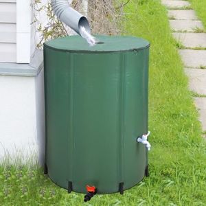 Cuve récupérateur eau de pluie 1000 litres - Cuve polyéthylène aérienne  grise - Horizontale