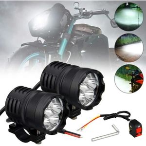 DOUKI Feux Antibrouillard LED Moto Projecteurs LED pour motos, double  couleur, blanc et jaune, lentille de projecteur, phares antibrouillard,  lumière auxiliaire pour tout-terrain, ATV : : Auto et Moto