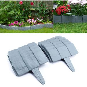 BORDURE lot de 10 bordures de clôture de jardin en plastique gris - bordure de jardin en plastique - bordure de parterre de fleurs et[A273]