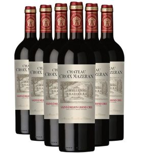 VIN ROUGE Château Croix Mazeran Rouge 2020 - Lot de 6x75cl - Vin Rouge de Bordeaux - Appellation AOC Saint-Emilion Grand Cru