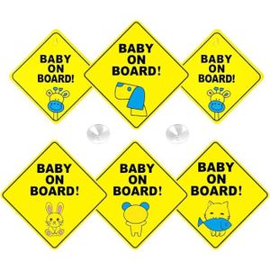 XPEX 3 Pièces Bebe A Bord Voiture,Jaune Bébé à Bord Signe pour Voiture,Avec  Ventouse Sticker Baby on Board Autocollants D'avertissement de Sécurité  pour Véhicules Panneaux Sticker Voiture Fenêtre Bébé : : Bébé