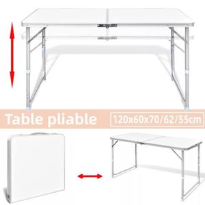 TABLE DE CAMPING Nouveau Table pliable de camping Hauteur réglable 