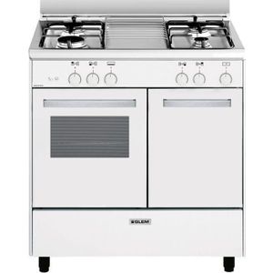 CUISINIÈRE - PIANO Cuisinière à gaz GLEM GA85PMWH - 4 feux - Four à c