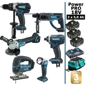 3 x 5.0Ah Sac DC18RD /& Case Makita 4 Pièce Kit 18 V DHP458 DTD152 DHR202 DGA452