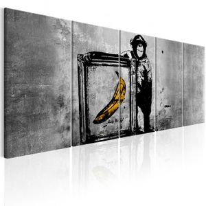 TABLEAU - TOILE Tableau Banksy Monkey with Frame 225x90 cm - Table