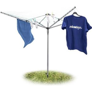 FIL À LINGE - ÉTENDOIR Relaxdays Sèche-linge parapluie Corde de 49 m 4 cô