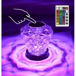 LAMPE A POSER BestYiJo RGB Lampe de Table en Cristal Diamant, 16 Couleurs, 4 Modes, Rechargeable par USB, Lampe en cristal avec télécommande, 539