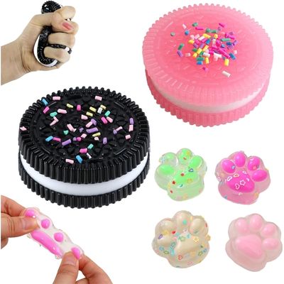 CEJAS Lot de 10 Mini Squishy Design Pattes de Chat - Jouets Sensoriels
