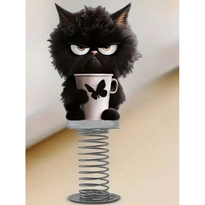 Décorations de tableau de bord de voiture – Ornement de tableau de bord de chat dansant, jouet acrylique 2D , accessoire intérieur de véhicule, figurine mignonne de tableaux de brd | Berline