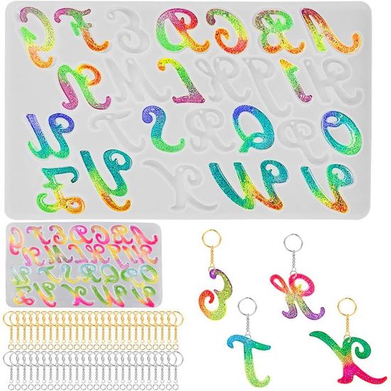 BL10710-Alphabet Décoratif Béton Moules Silicone Plâtre Moule 3D