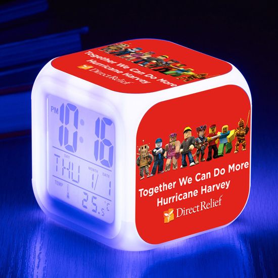 Réveil Numérique Cube LED Pour Enfant - 7 Couleurs, Veilleuse, Affichage Heure/température - Motif Aigle