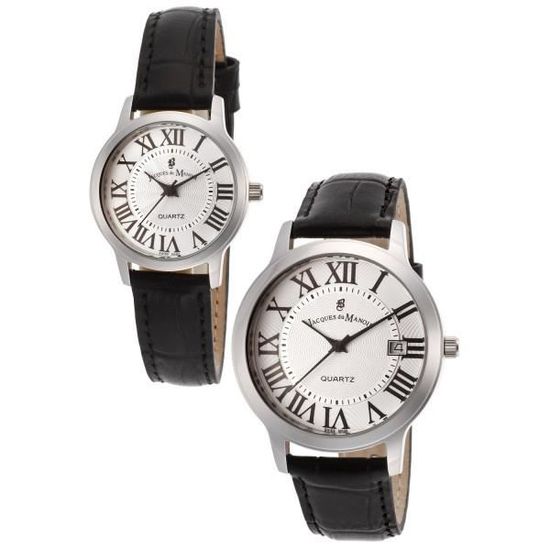 Jacques Du Manoir 98167G98166LSET Montre Homme Analogique Bracelet Cuir , Achat/vente montre