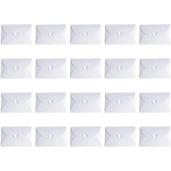 Lot De 50 Mini Enveloppes En Papier Kraft Avec Fermeture En Forme De